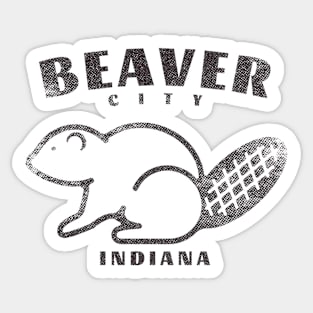 Beaver City, IN (Grunge) Sticker